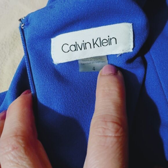 Calvin Klein Women's Royal Blue Sleeveless Sheath Dress Size 4 - Picture 5 of 5
